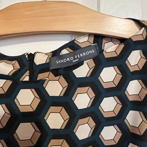 3/4 sleeve Italian silk shift dress